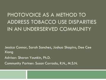 Photovoice as a method to address tobacco use disparities in an ...