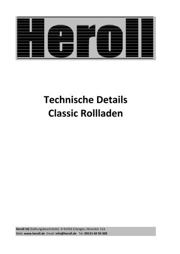 Technische Details Classic Rollladen - RollladenFactory