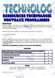 Ressources nouveaux programmes de Technologie