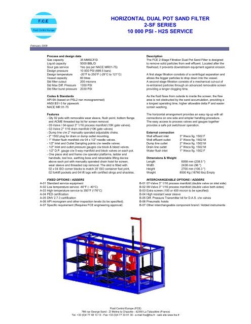 Dual Pot Sand Filter