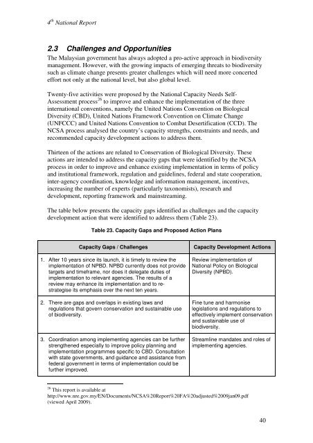 4th National Report to CBD - NRE