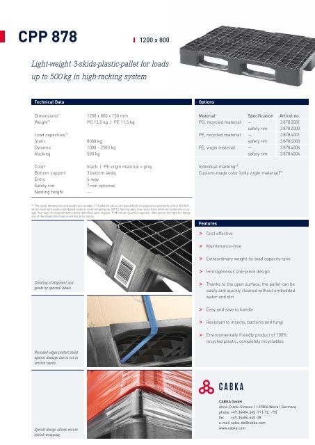 CPP 878 - CABKA Plastic Pallets