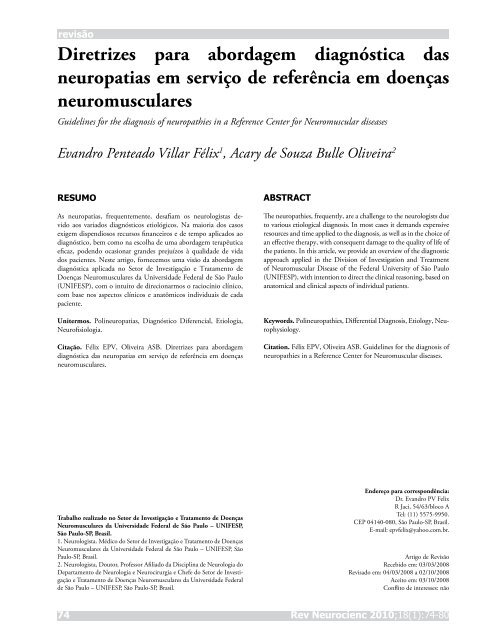 Tratamento neuropatia periférica de para o diabética diretrizes