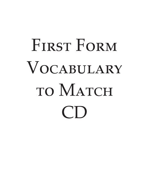 Vocabulary Corrected to Match CD.indd - Memoria Press