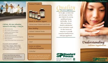 Calcium Supplements Brochure L1300 - Standard Process