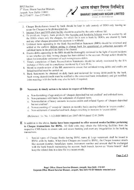 Guidelines for safe banking in BSNL 17-10-12 - NFTE