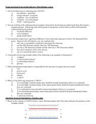 Exam questions from an Introductory Microbiology course ... - asmcue