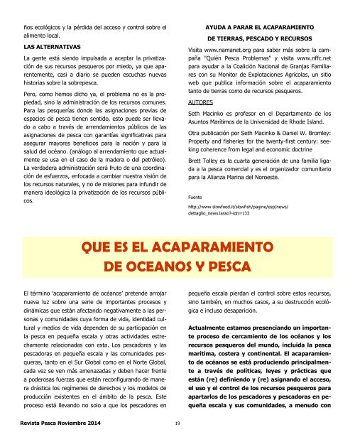 REVISTA PESCA NOVIEMBRE 2014