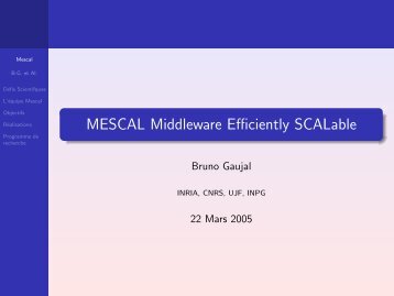 MESCAL Middleware Efficiently SCALable - MESCAL Project