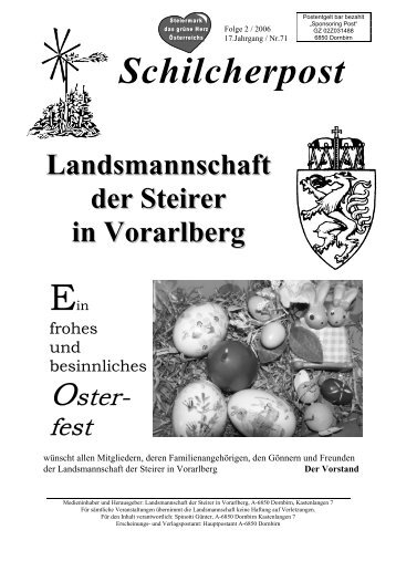 Schilcherpost Ausgabe 2_2006 - Landsmannschaft der Steirer in ...