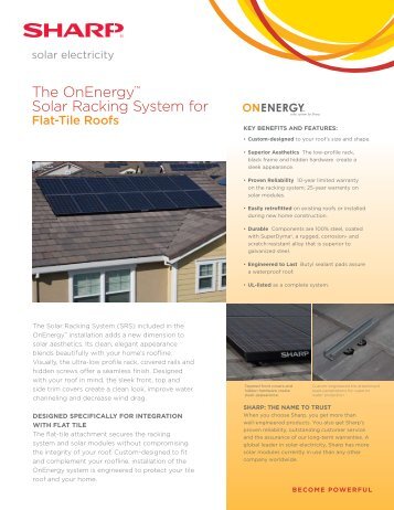 The OnEnergy Solar Racking System for Flat-Tile Roofs