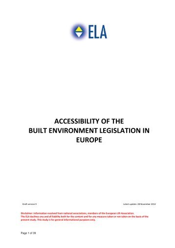ELA -ELCA-EFESME EU Member-state EN 81-80 implementation ...