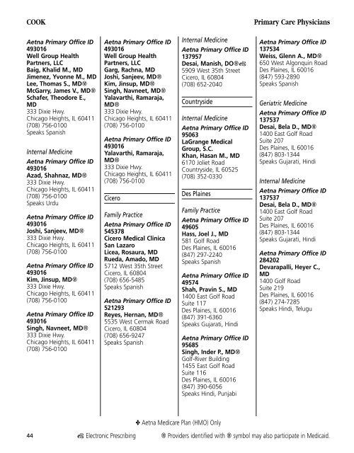 Provider Directory - Aetna Medicare