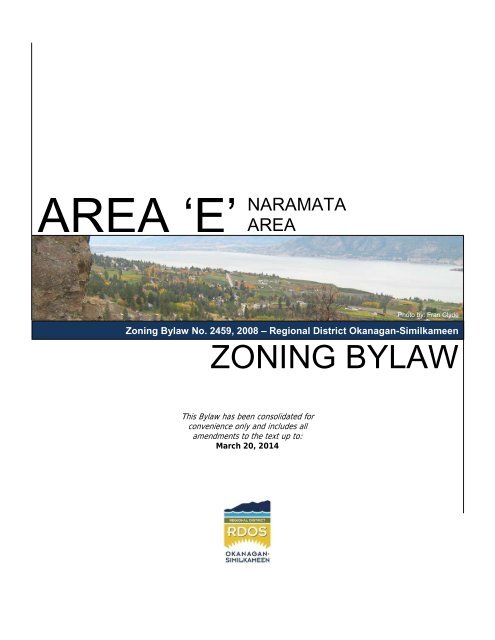 Naramata Zoning Bylaw No. 2459, 2008 - Rdosmaps.bc.ca