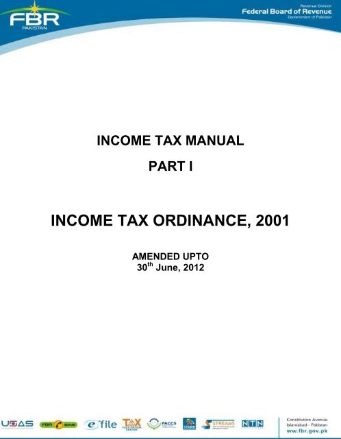Ine Tax Ordinance 2001 Amende Pcda