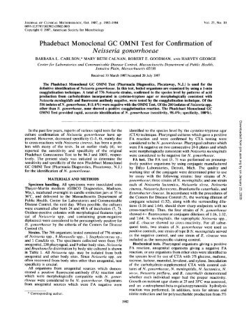 Phadebact Monoclonal GC OMNI Test for Confirmation of ... - Alka