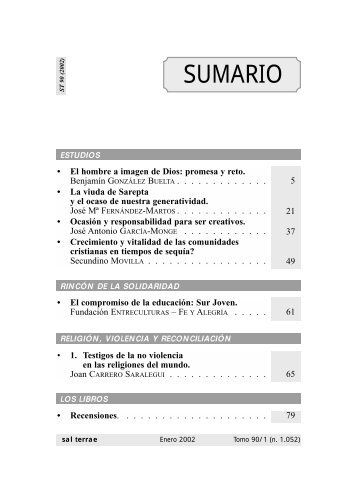 El hombre a imagen de Dios: promesa y reto - Editorial Sal Terrae