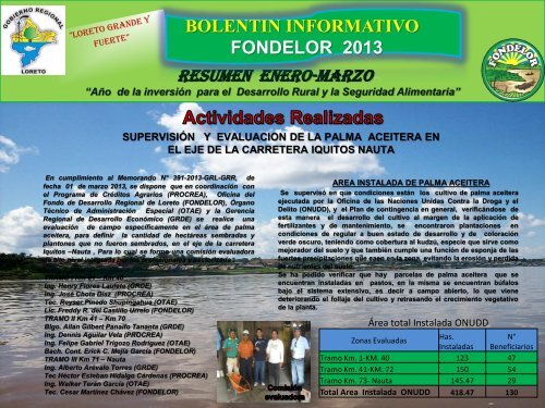 bolentin informativo fondelor 2013 - Gobierno Regional de Loreto