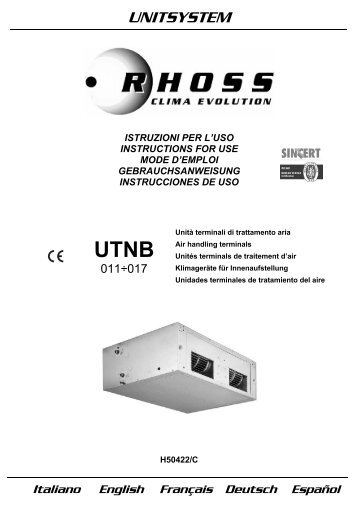 H50422-v0C Manuale Istruzioni UTNB - Rhoss