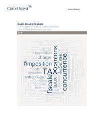Etude Crédit Suisse sur la concurrence fiscale intercantonale