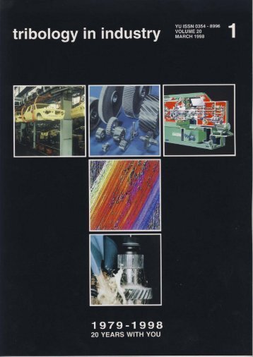 No. 1, 1998 - Tribology in Industry