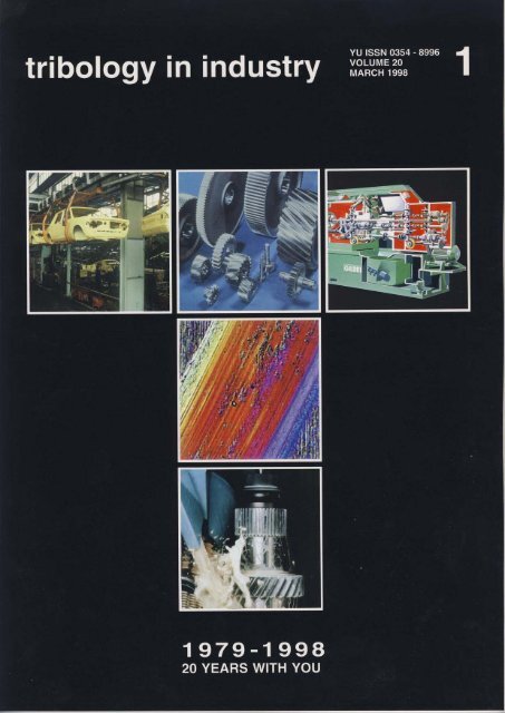 No. 1, 1998 - Tribology in Industry