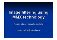 Image filtering using MMX technology