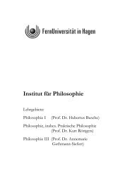 Institut fÃ¼r Philosophie - FernUniversitÃ¤t in Hagen