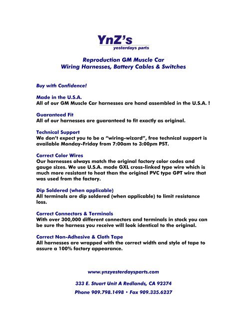 YnZ's - YnZs Yesterdays Parts