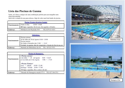 Lista das Piscinas de Gunma