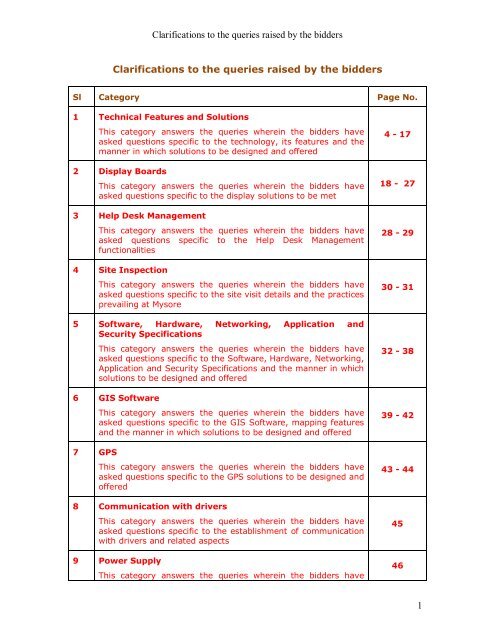 Queries And Replies To Its Tender Ksrtc