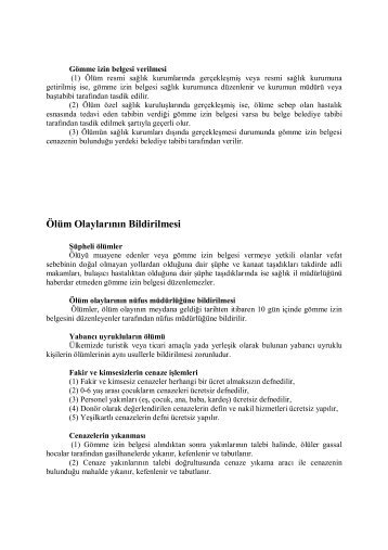 Cenaze ve Defin İşlemleri