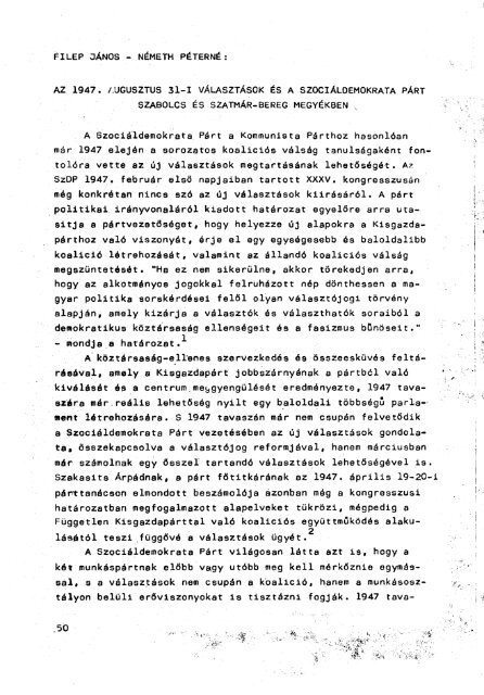 Az 1947. augusztus 31-i vÃ¡lasztÃ¡sok Ã©s a - Magyar Nemzeti LevÃ©ltÃ¡r ...