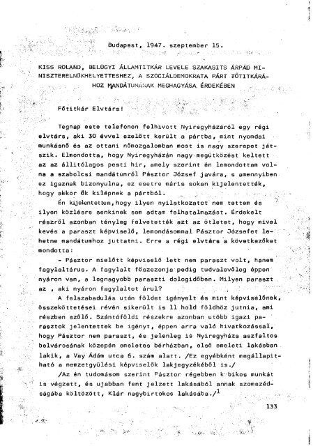 Az 1947. augusztus 31-i vÃ¡lasztÃ¡sok Ã©s a - Magyar Nemzeti LevÃ©ltÃ¡r ...