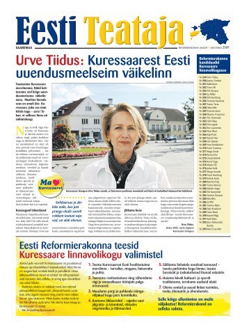 Urve Tiidus: Kuressaarest Eesti ... - Reformierakond