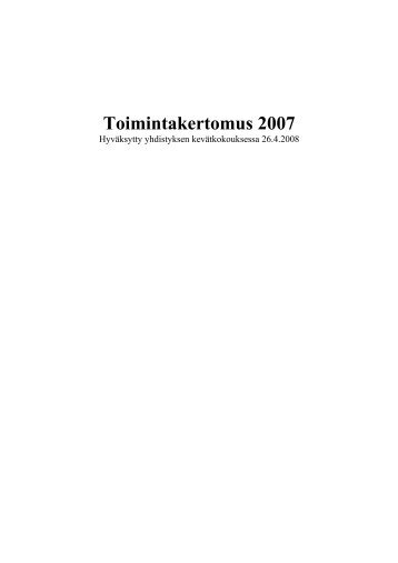 Liite 6A: Toimintakertomus 2007 - Kepa