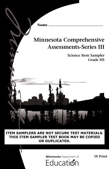 Science MCA High School Item Sampler - Minnesota Assessments ...