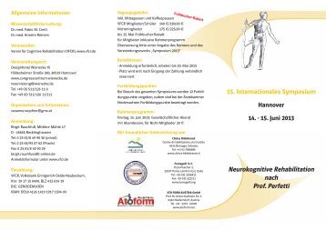 15. Internationales Symposium Neurokognitive Rehabilitation nach ...