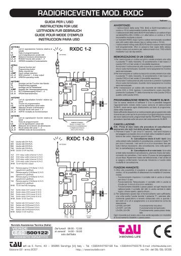 manuale 250RXDC1/2 - FaidateAutomatismi