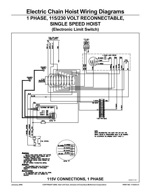 Electric Chain Hoist Wiring Diagrams - Products On American Crane ...