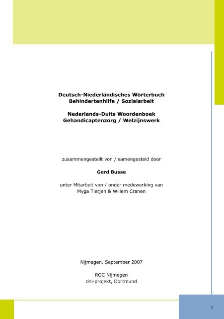 Deutsch-NiederlÃ¤ndisches WÃ¶rterbuch ... - Lerende Euregio