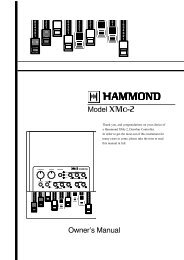 Hammond XMc-2 Owner's Manual