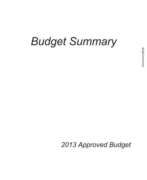 2013 Approved Budget - Lake County Illinois