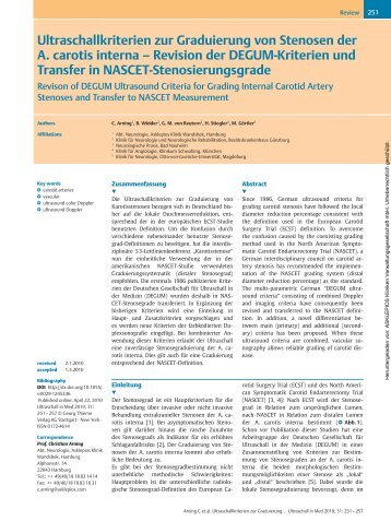 Stenosegraduierung der A. carotis - Neuro-ultraschall.de