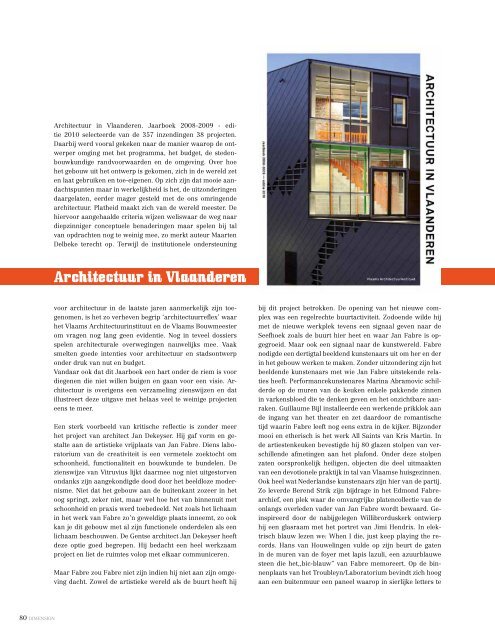 Architectuur in Vlaanderen. Jaarboek 2008-2009 - Dimension