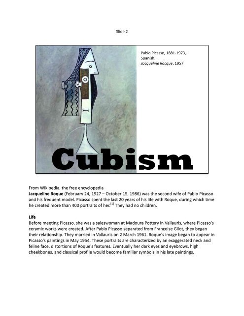 cubism & character traits