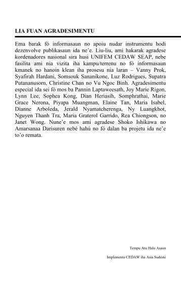 TEMPU ATU HALO ASAUN - CEDAW Southeast Asia