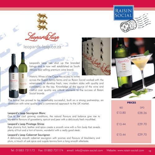 PRICE LIST - Raisin Social