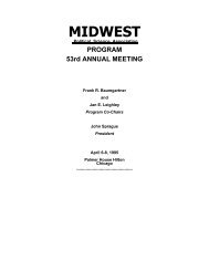 1995 Conference Program - Midwest Political Science Association