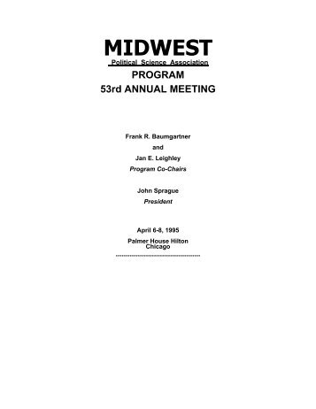 1995 Conference Program - Midwest Political Science Association